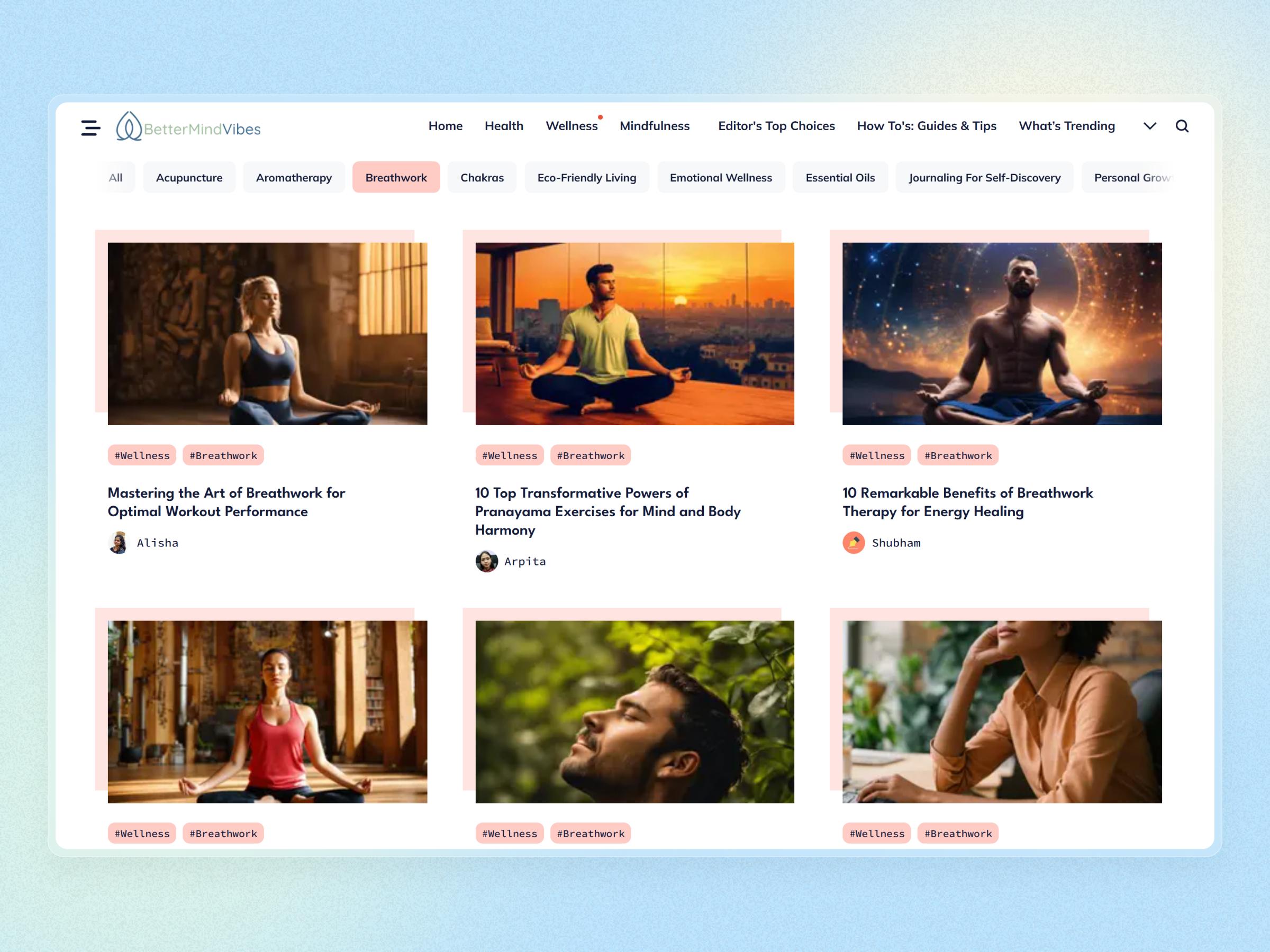 Better Mind Vibes Blog Website | Craftnotion