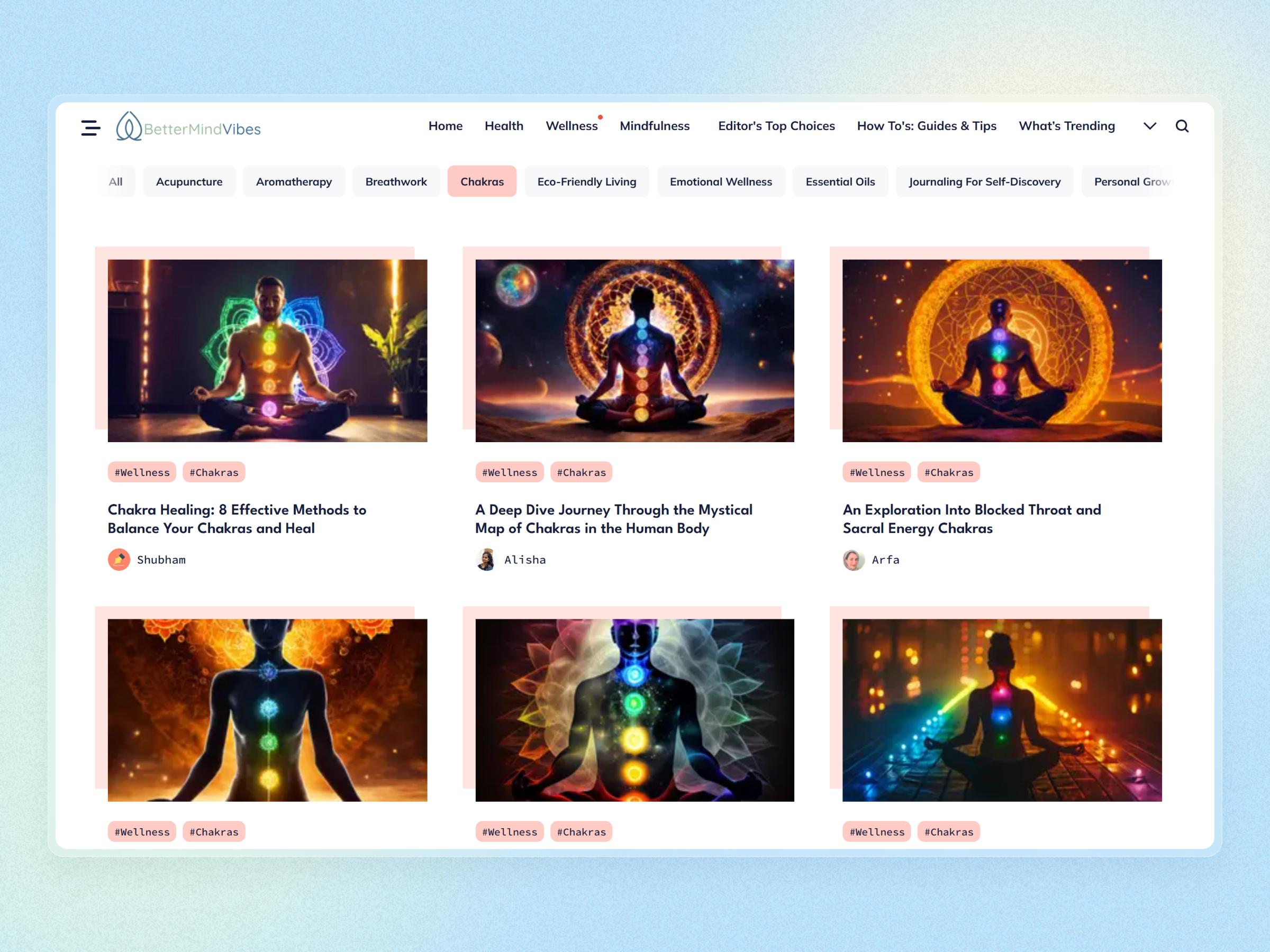 Better Mind Vibes Blog Website | Craftnotion