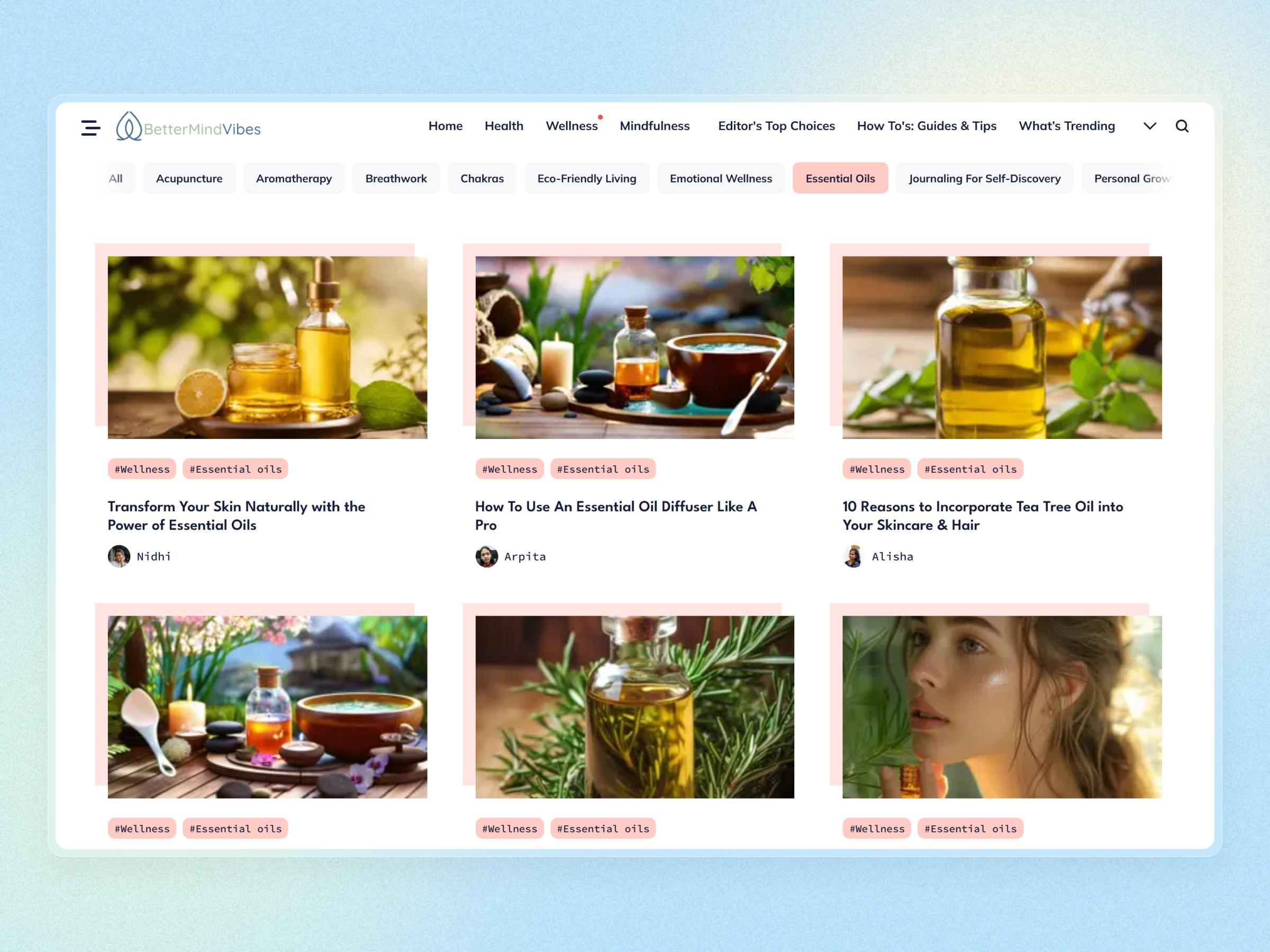 Better Mind Vibes Blog Website | Craftnotion