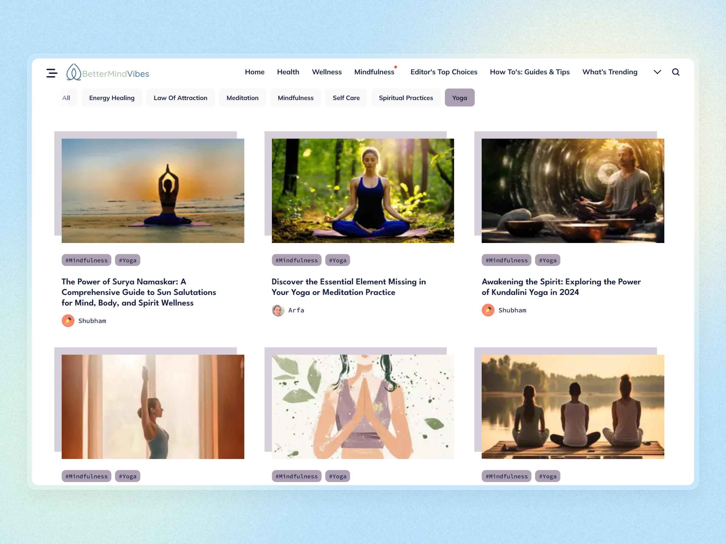 Better Mind Vibes Blog Website | Craftnotion