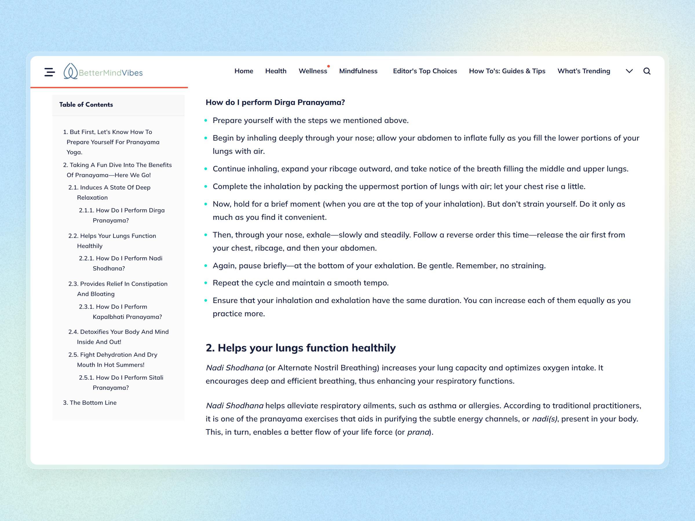Better Mind Vibes Blog Website | Craftnotion