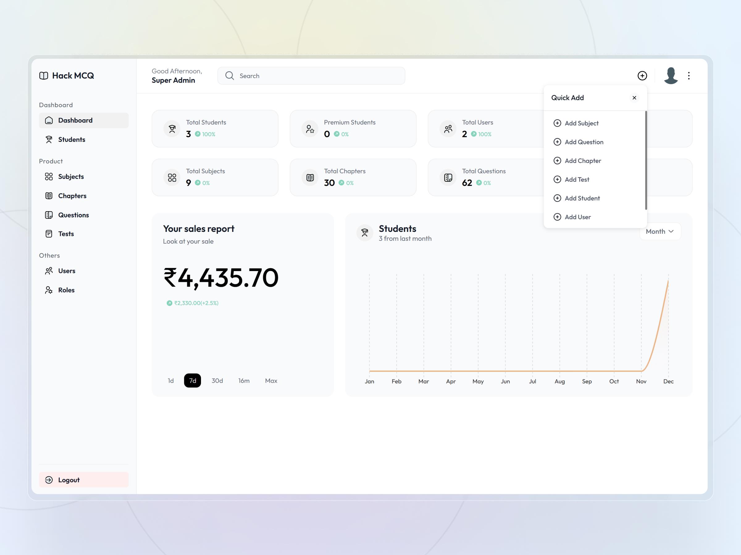 HackMCQ – Online Exam Preparation Platform with Adaptive Learning