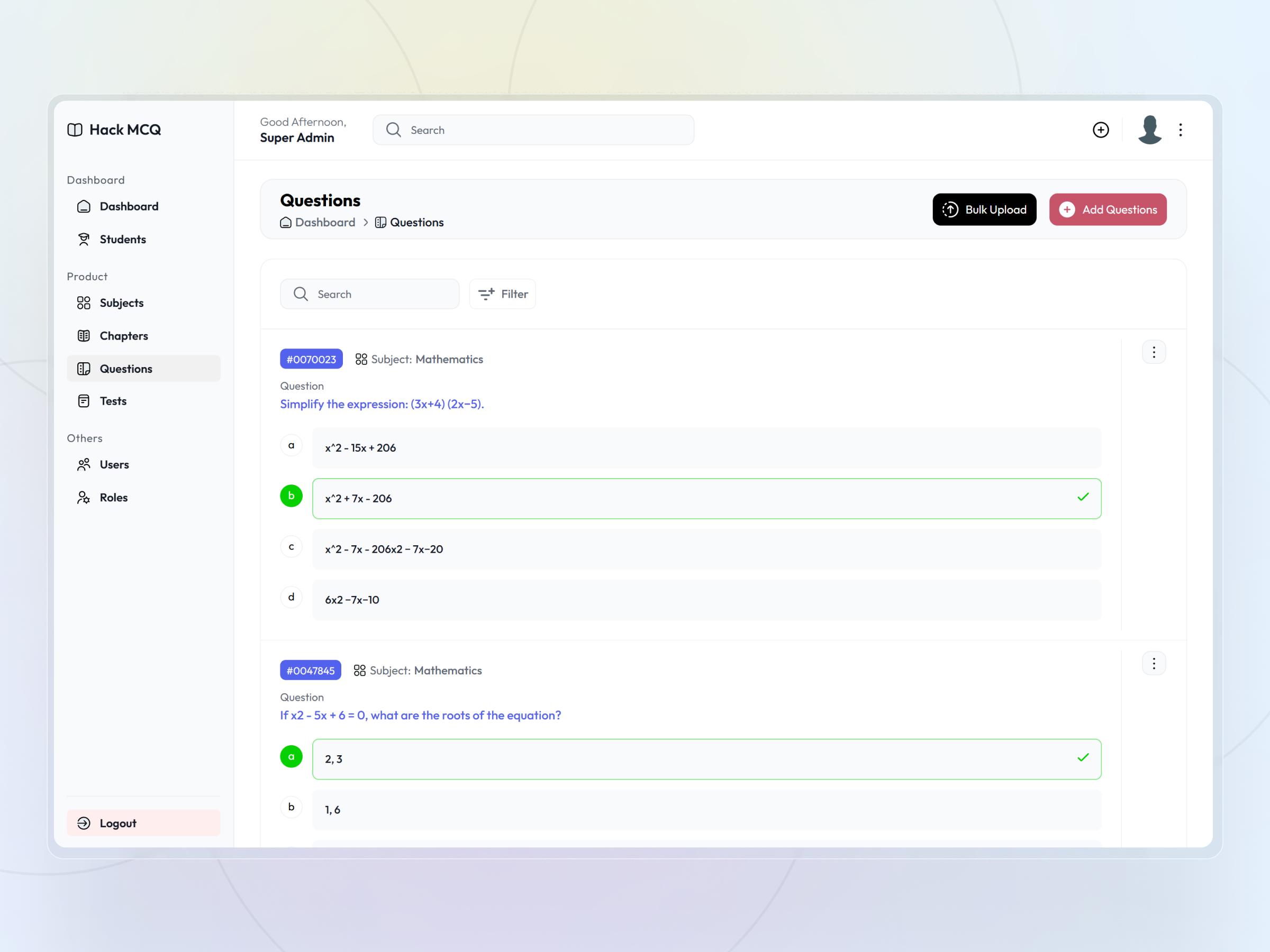 HackMCQ – Online Exam Preparation Platform with Adaptive Learning