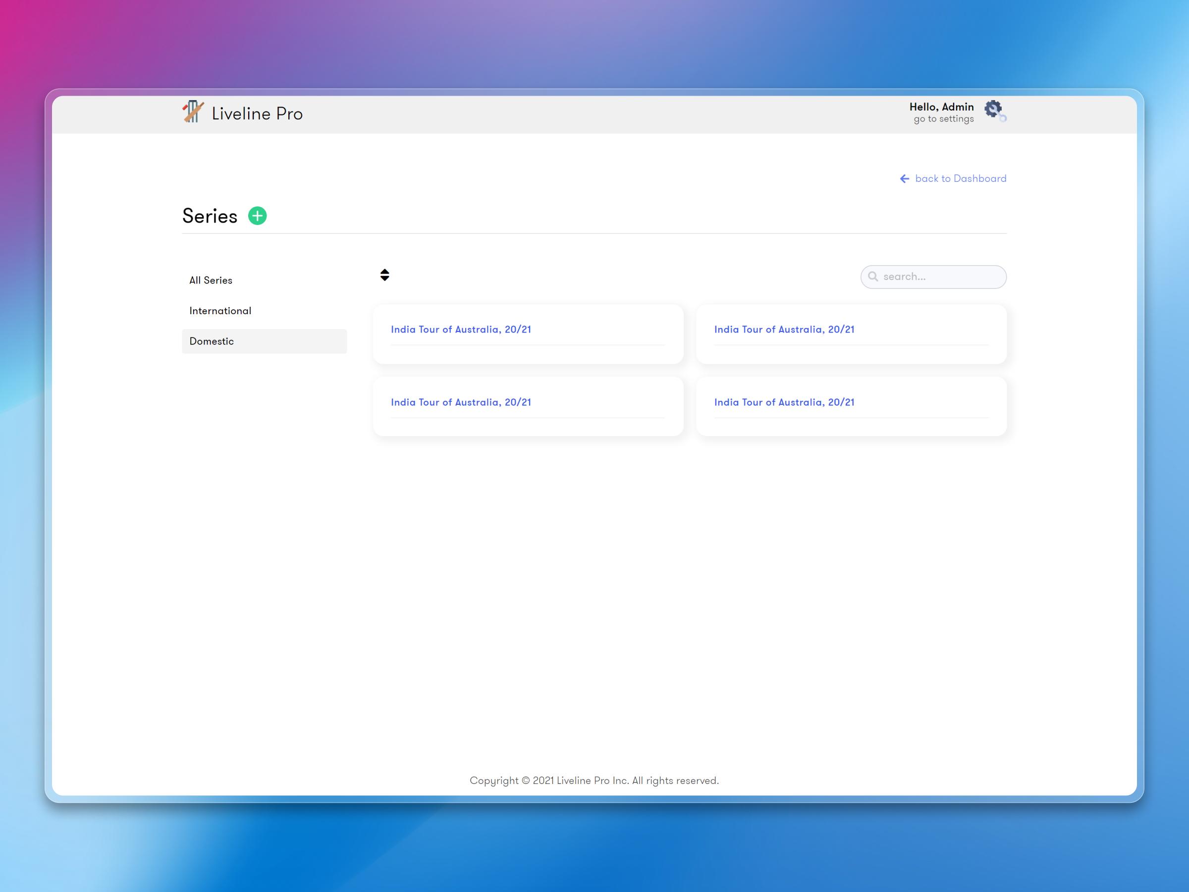 Live Line Dashboard – Cricket Admin Panel for Real-Time Score Management