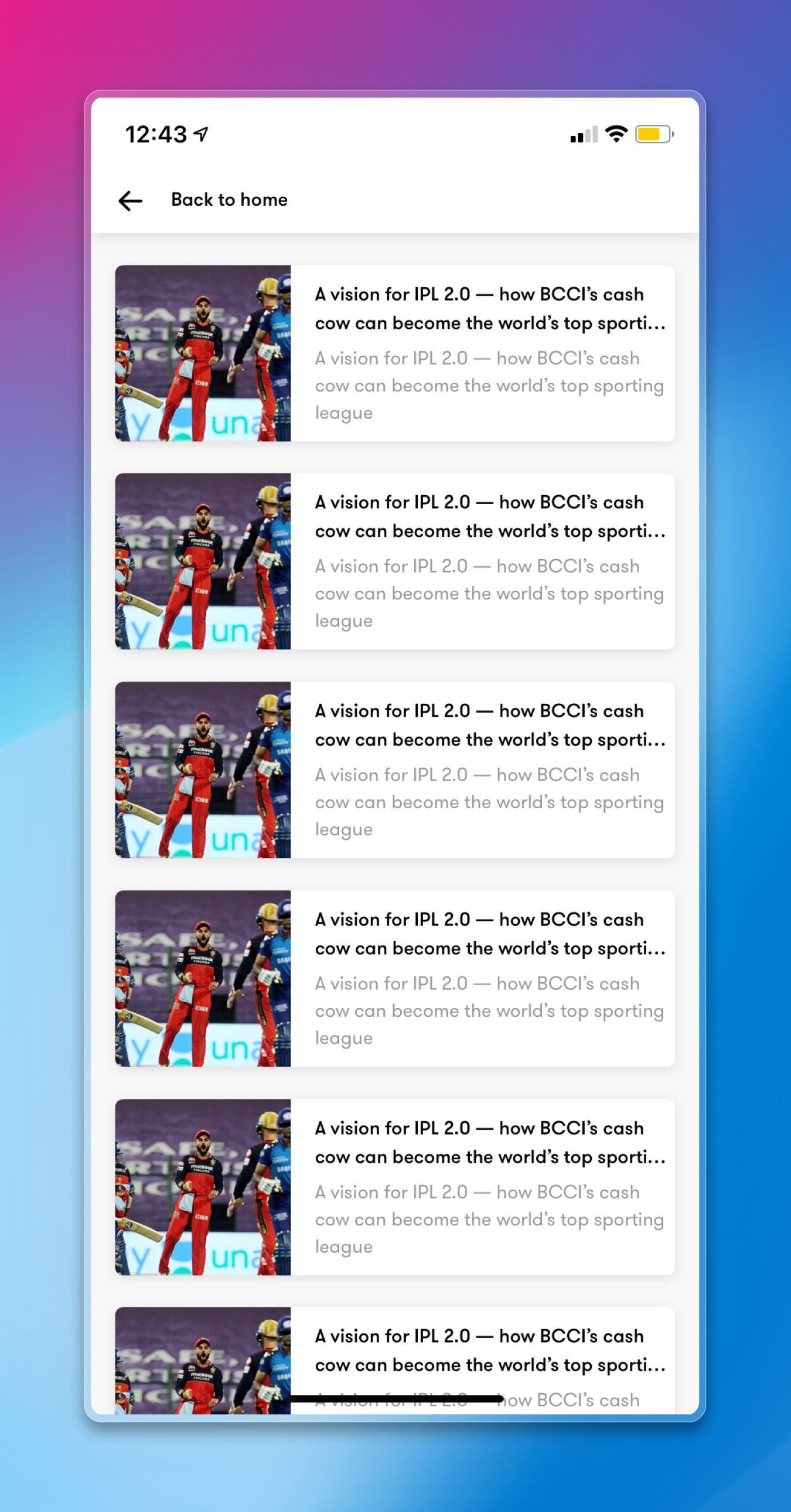 Live Line Cricket App | Craftnotion