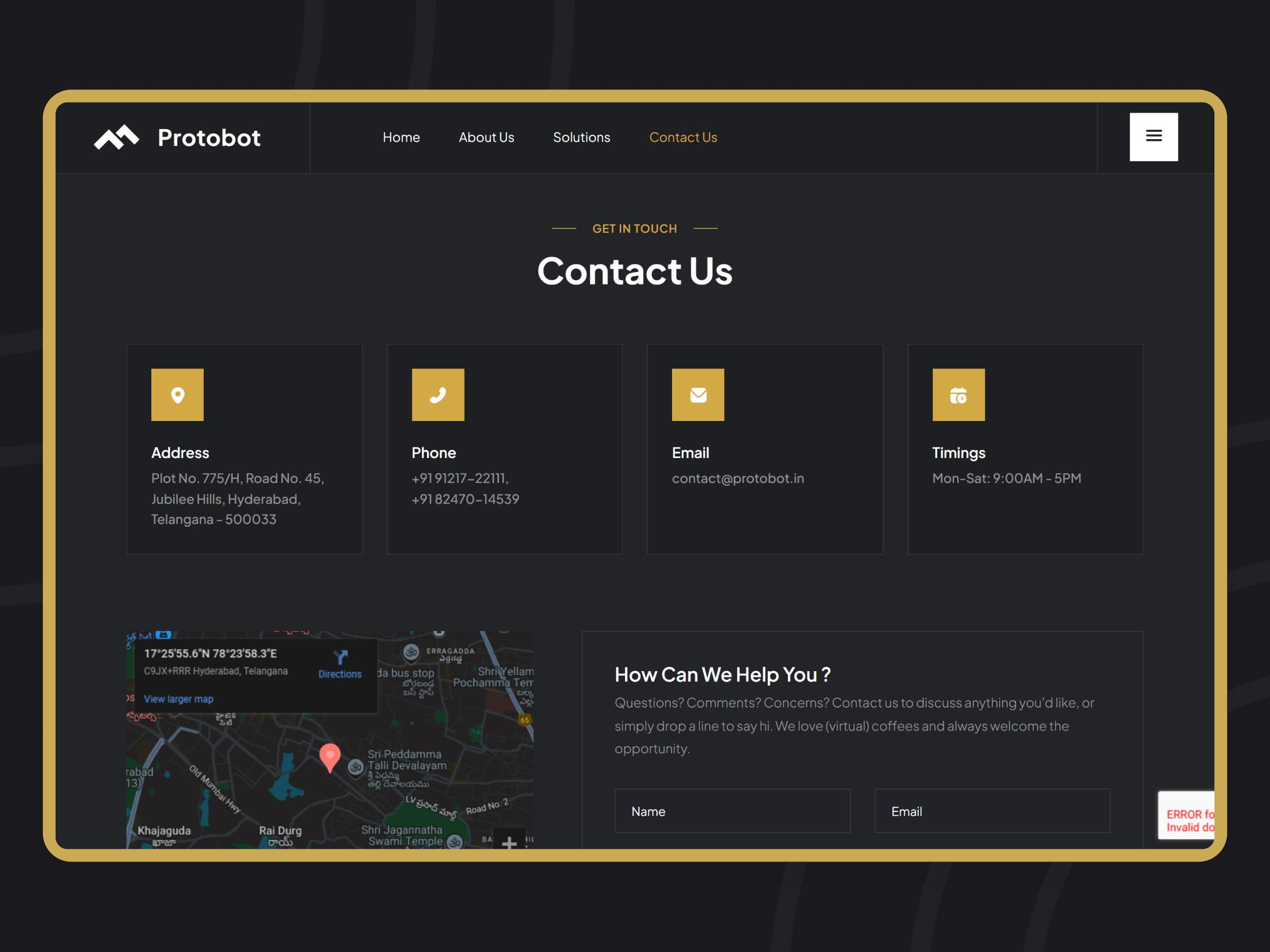 Protobot Home Security Company Website | Craftnotion