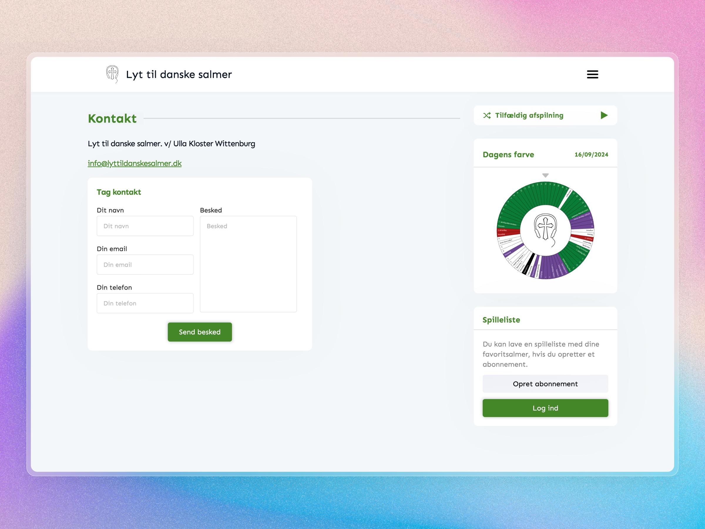 Lyt til Danske Salmer Website | Craftnotion