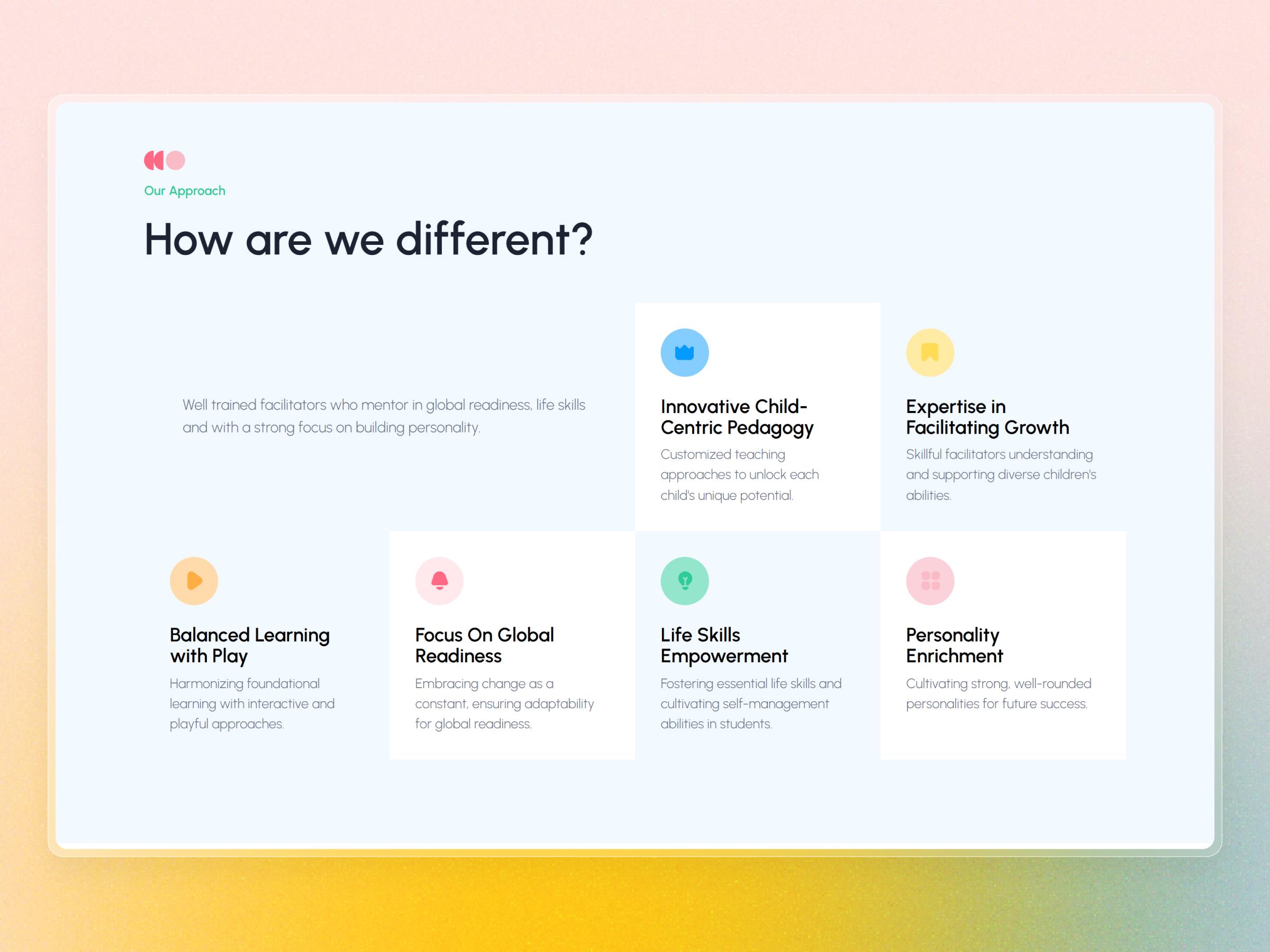 Siddhi Early Learning Center Website | Craftnotion