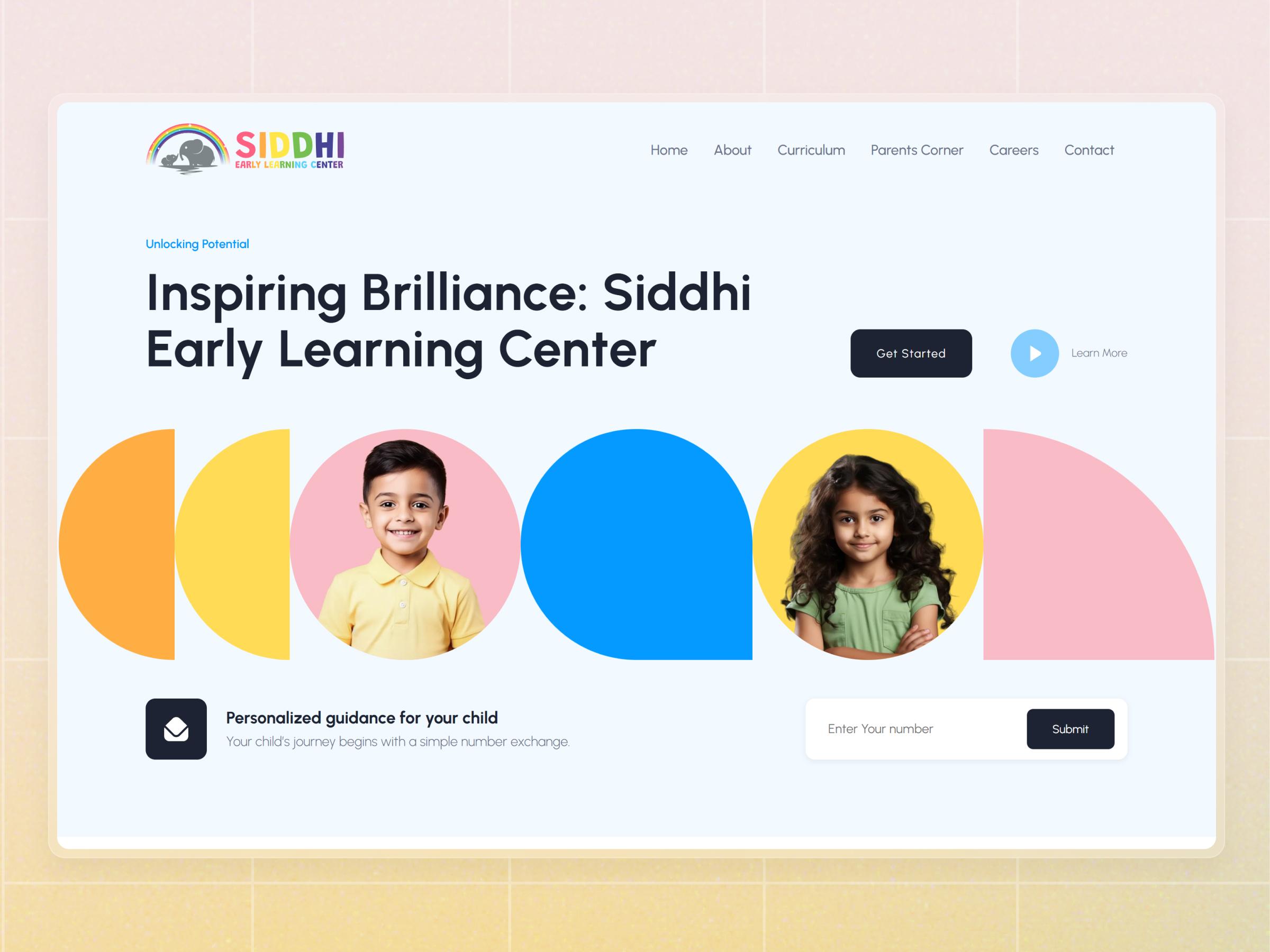 Siddhi Early Learning Center preschool website | Craftnotion