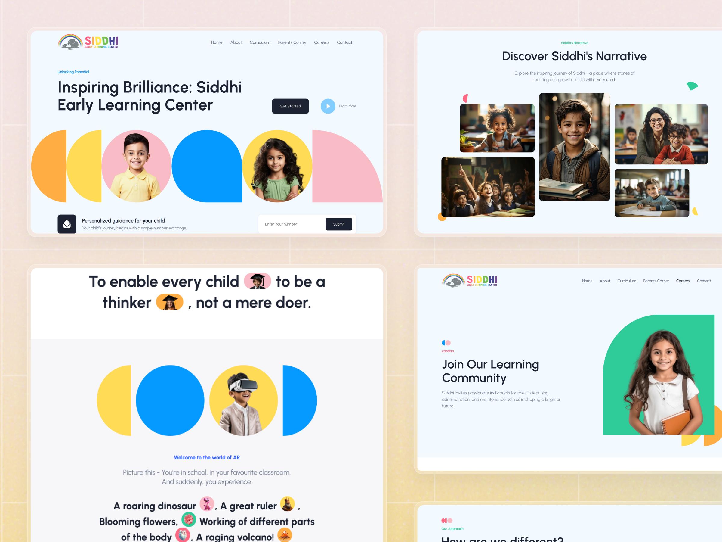 Siddhi Early Learning Center curriculum and program pages | Craftnotion