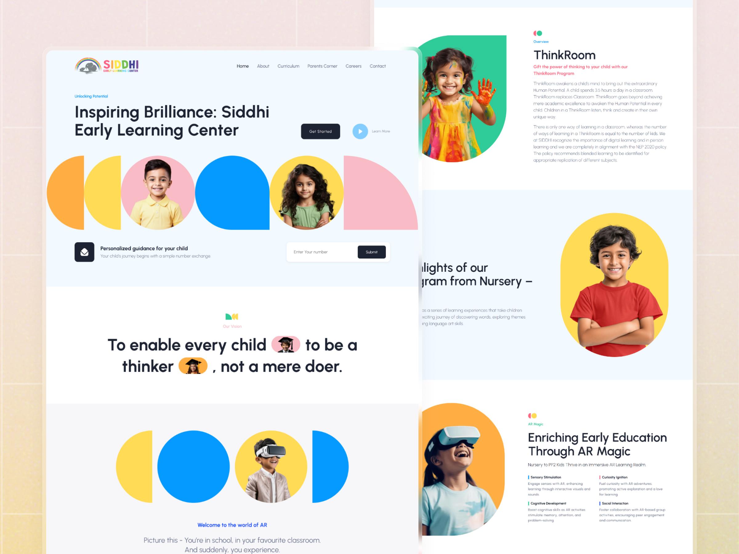 Siddhi Early Learning Center programs and curriculum sections | Craftnotion