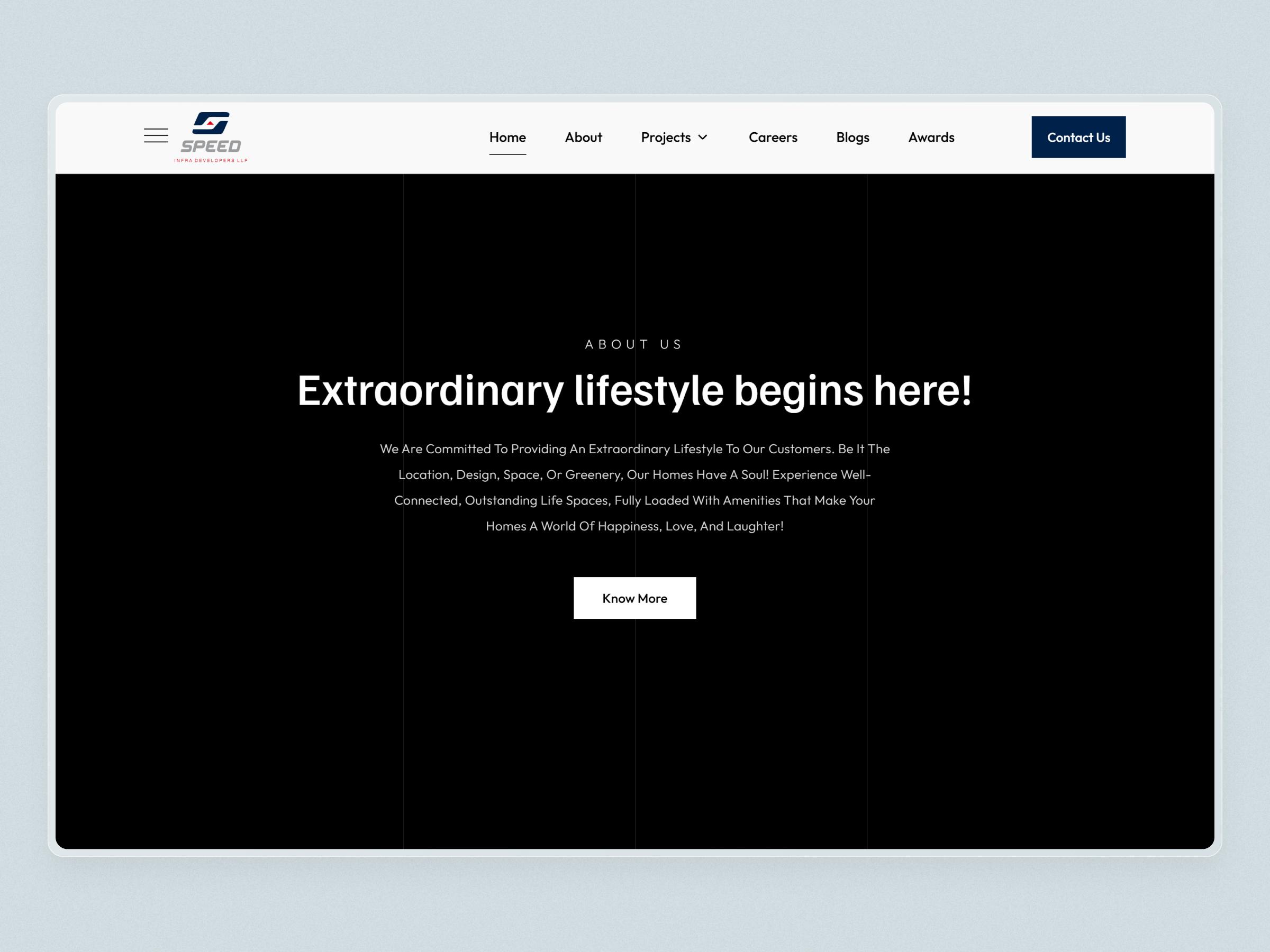 Speed Infra Real Estate Website | Craftnotion