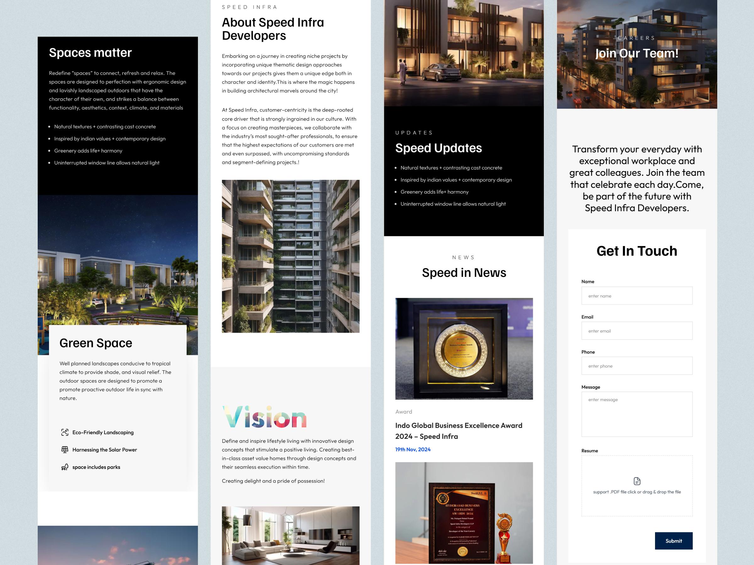 Speed Infra project portfolio managed via Strapi CMS | Craftnotion