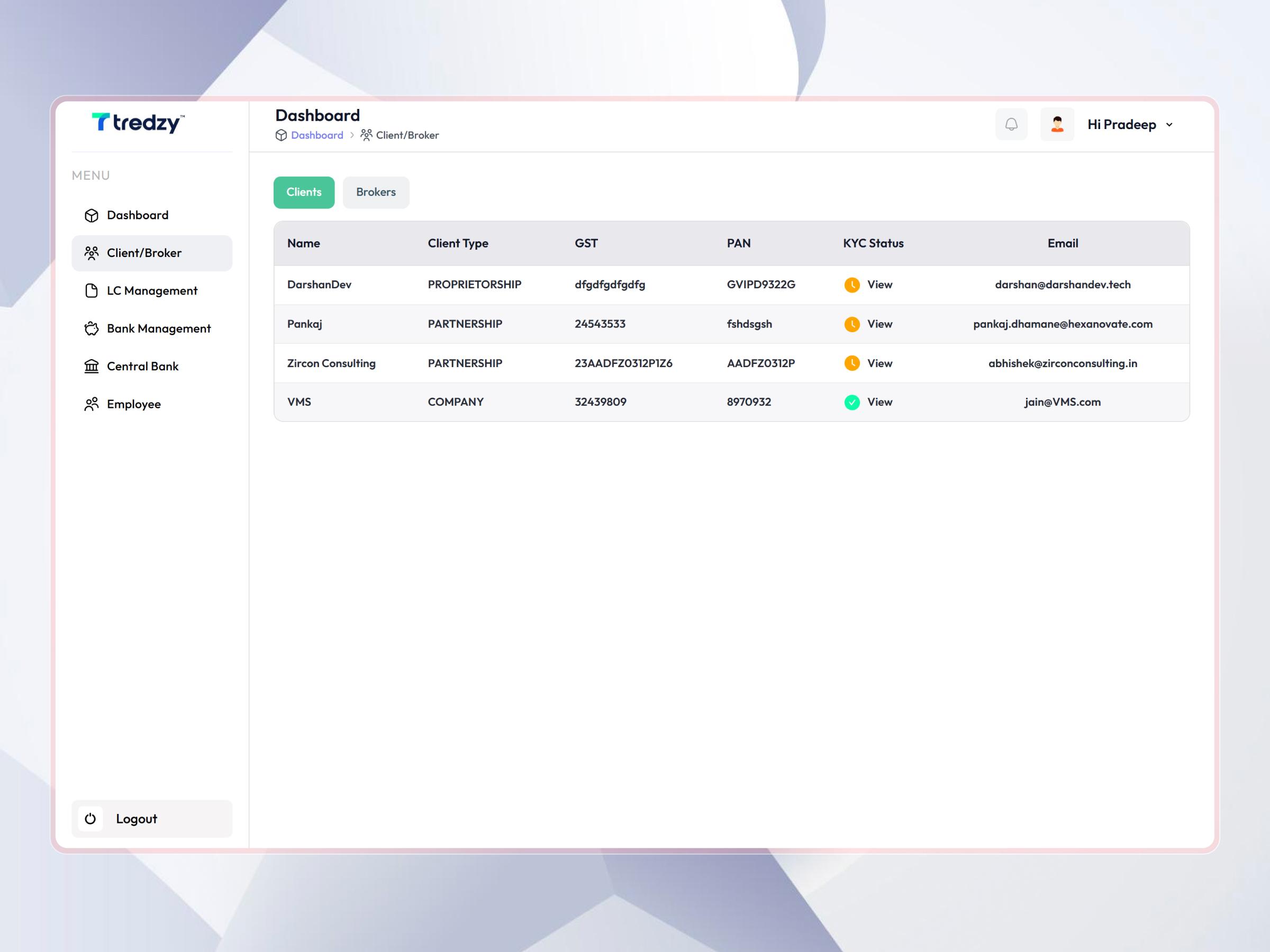 Tredzy Fintech SaaS Platform | Craftnotion