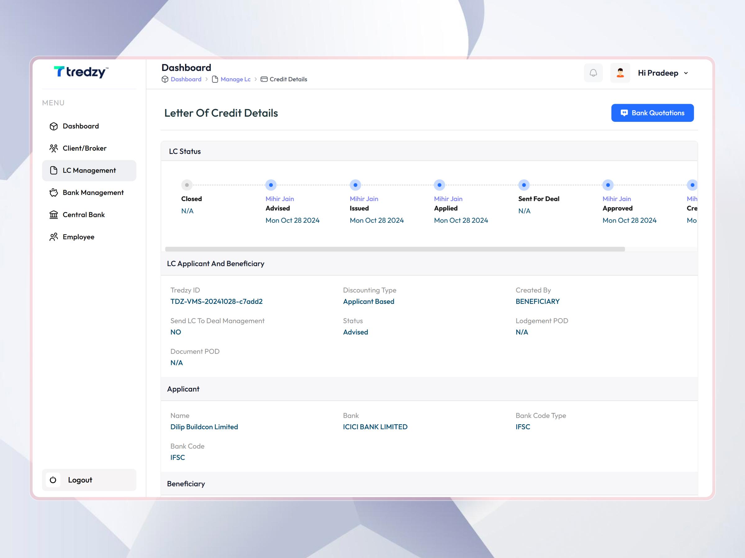 Tredzy Fintech SaaS Platform | Craftnotion