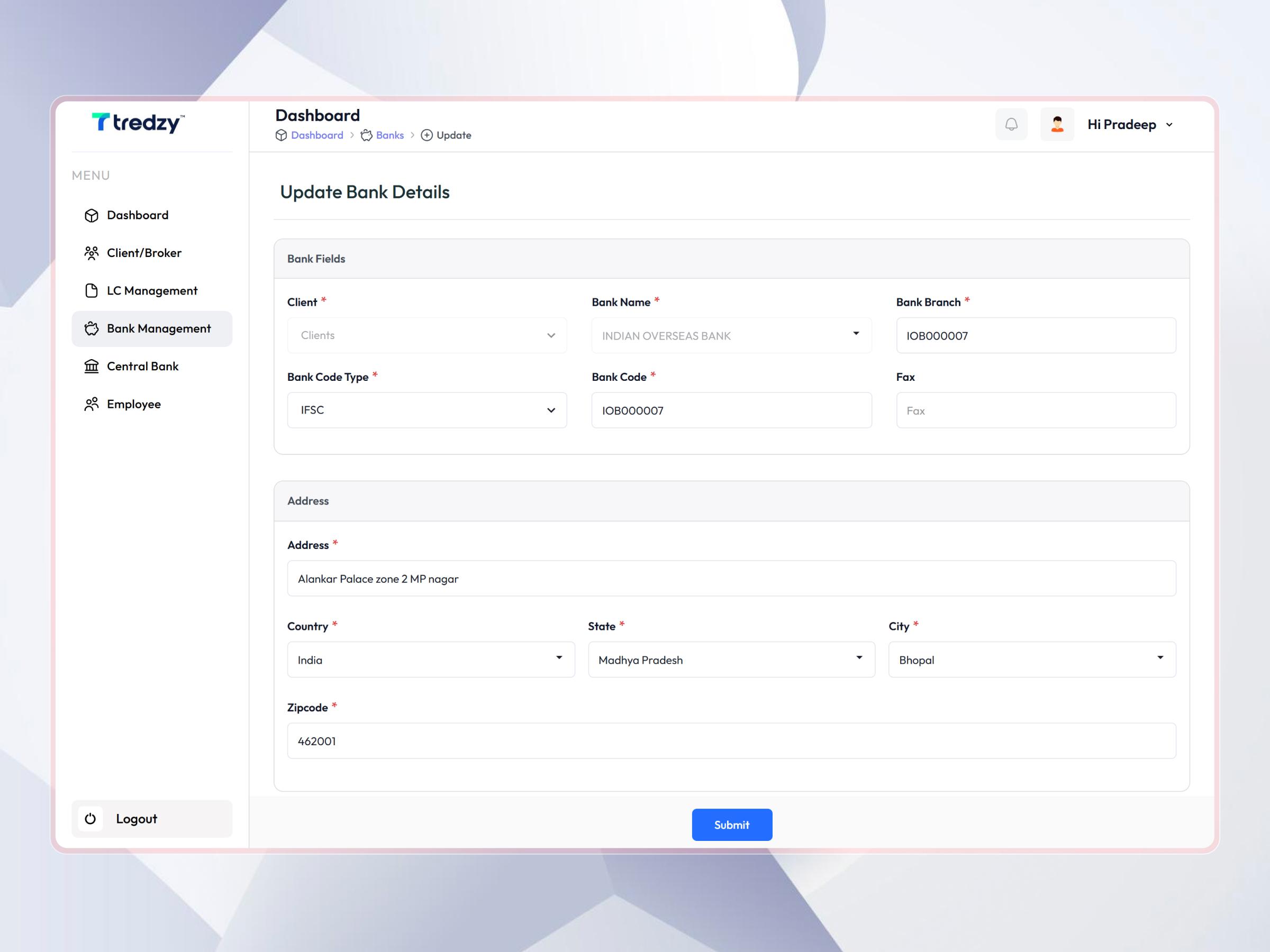 Tredzy Fintech SaaS Platform | Craftnotion