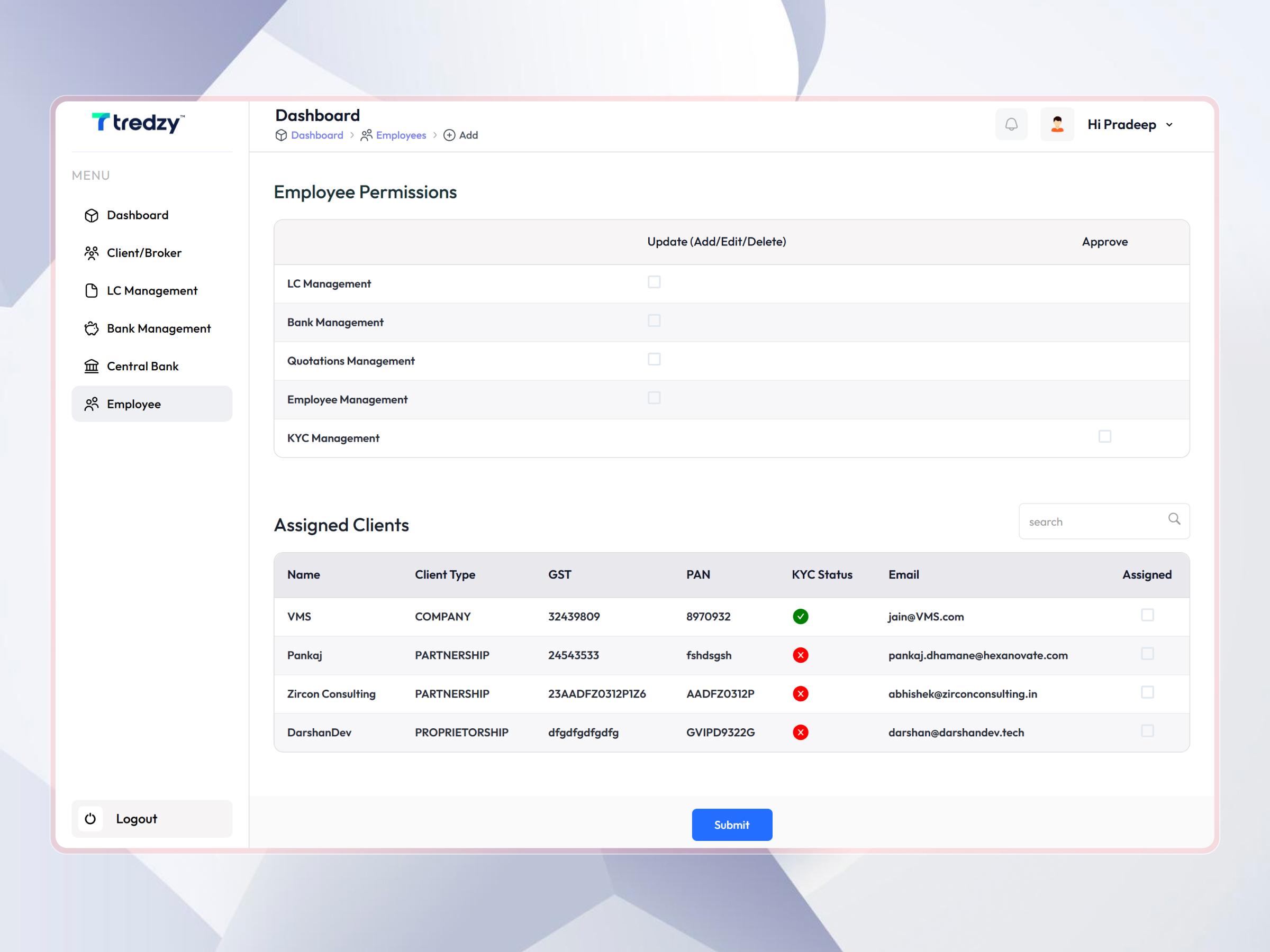 Tredzy Fintech SaaS Platform | Craftnotion