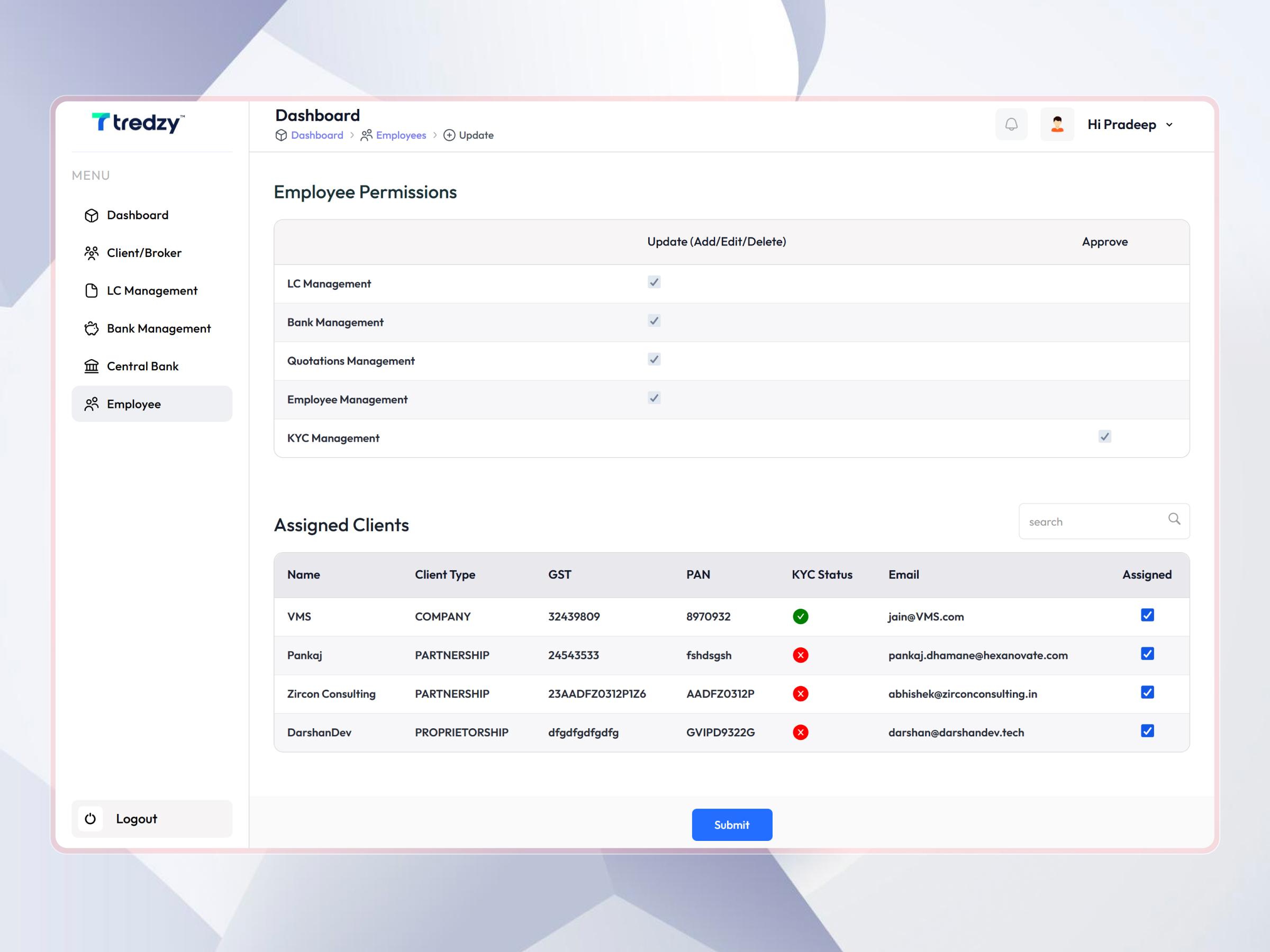 Tredzy Fintech SaaS Platform | Craftnotion