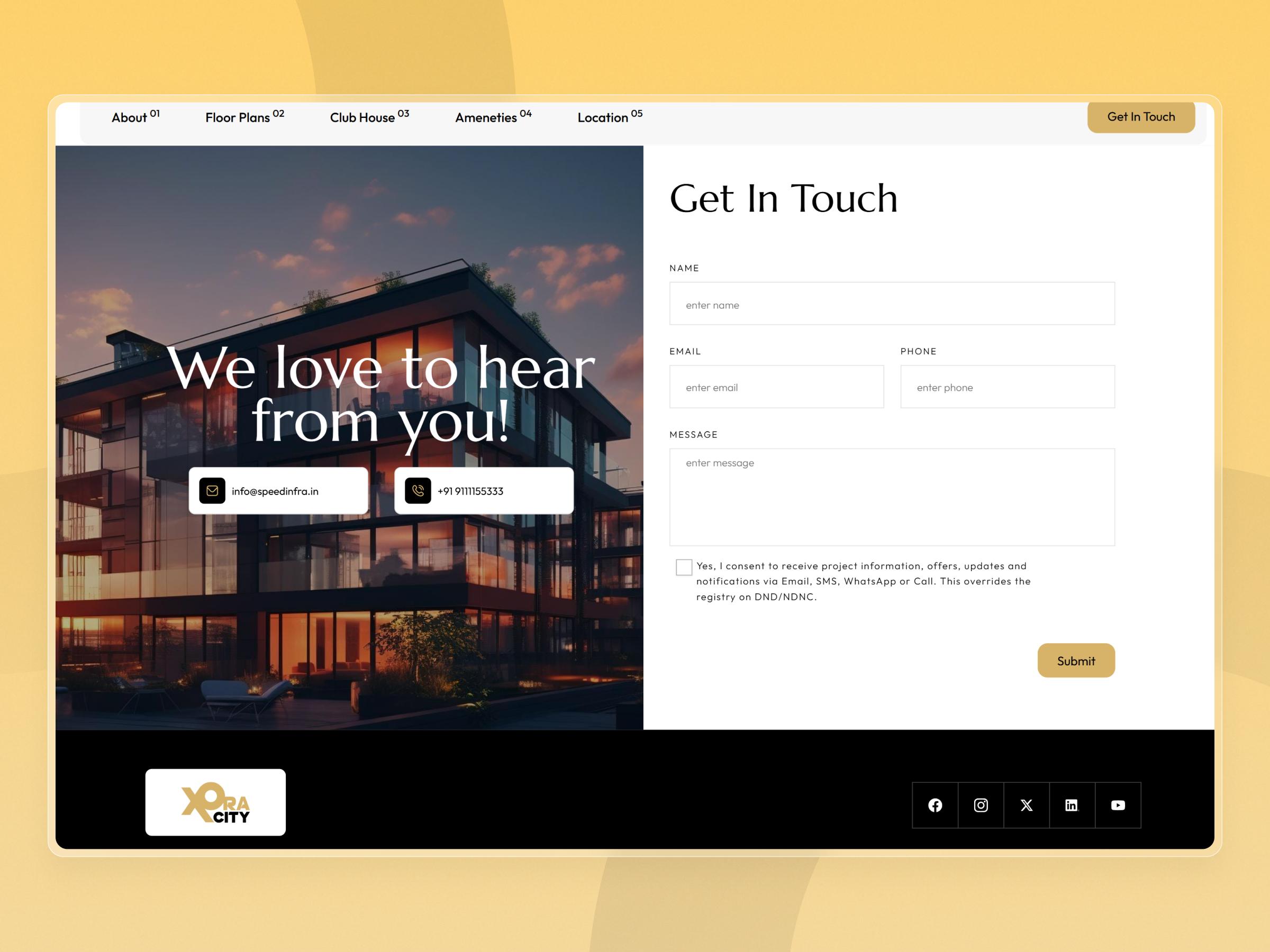 Xora City Residential Project Website | Craftnotion