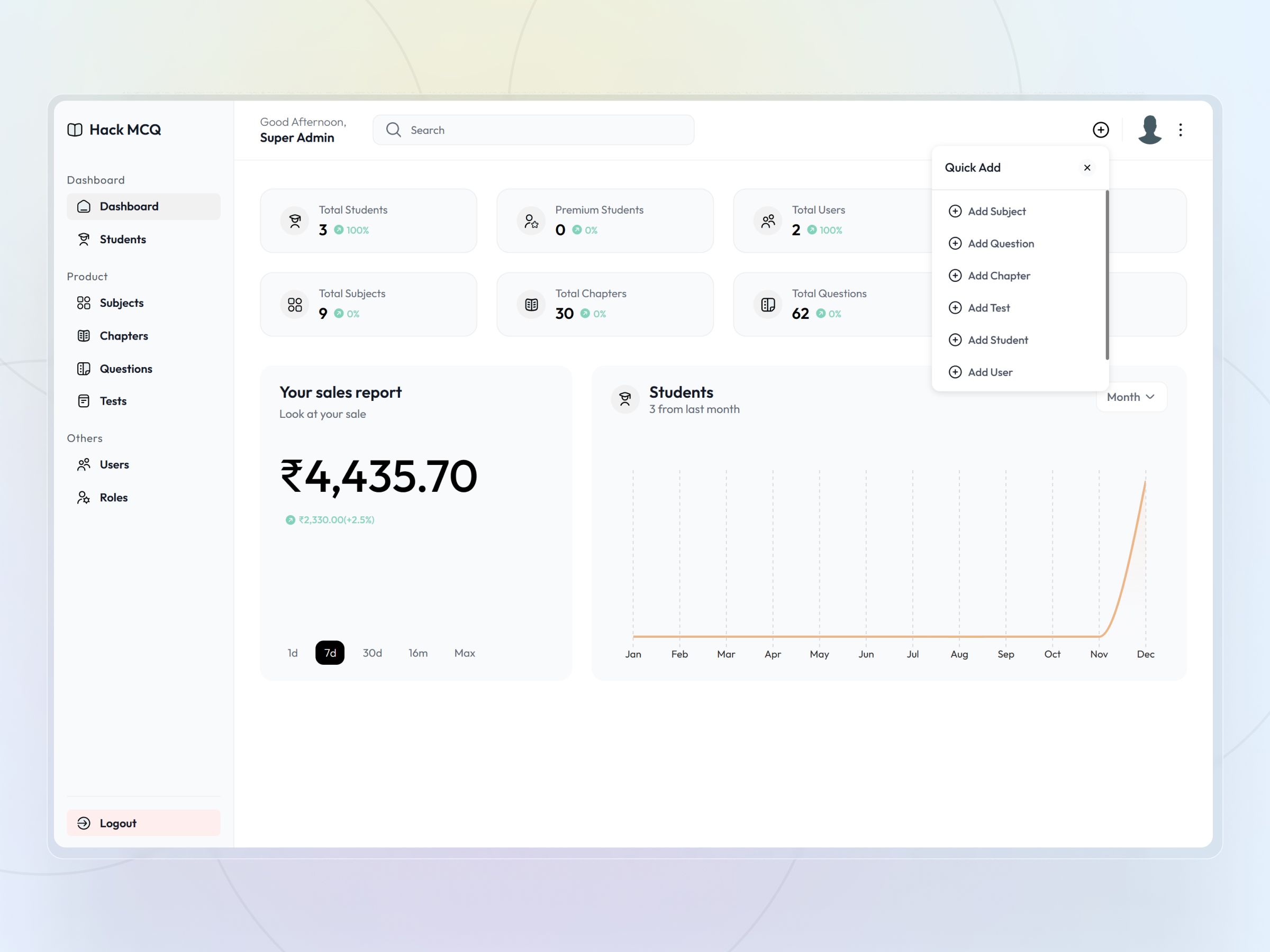 HackMCQ screenshot 2