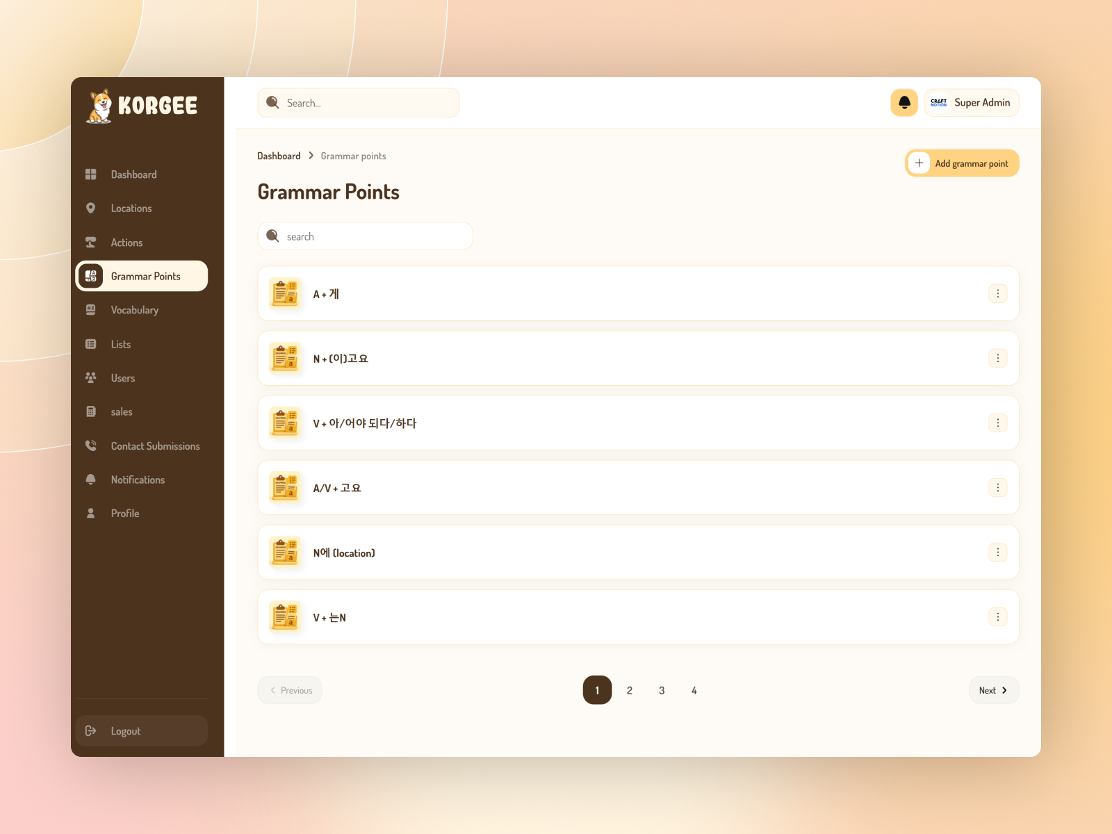 Korgee Admin Panel screenshot 3