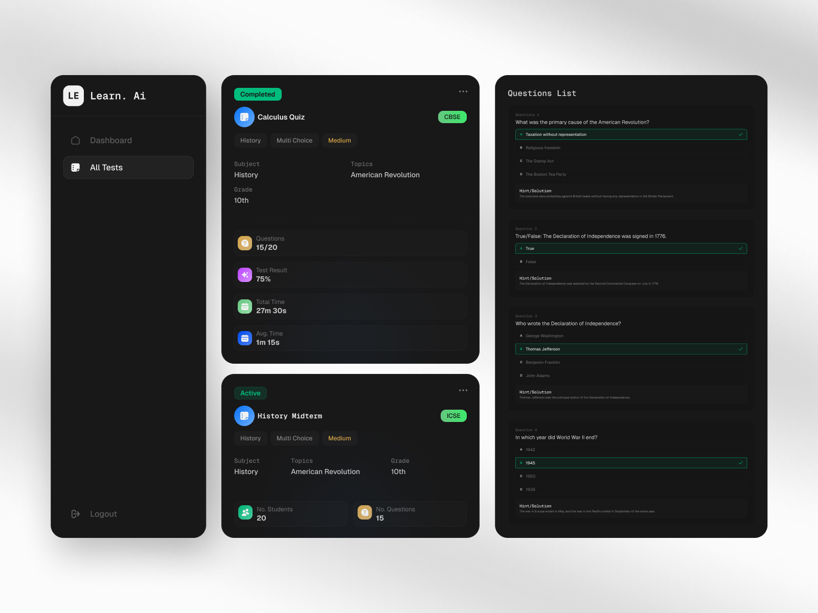 Learn AI Dashboard screenshot 10