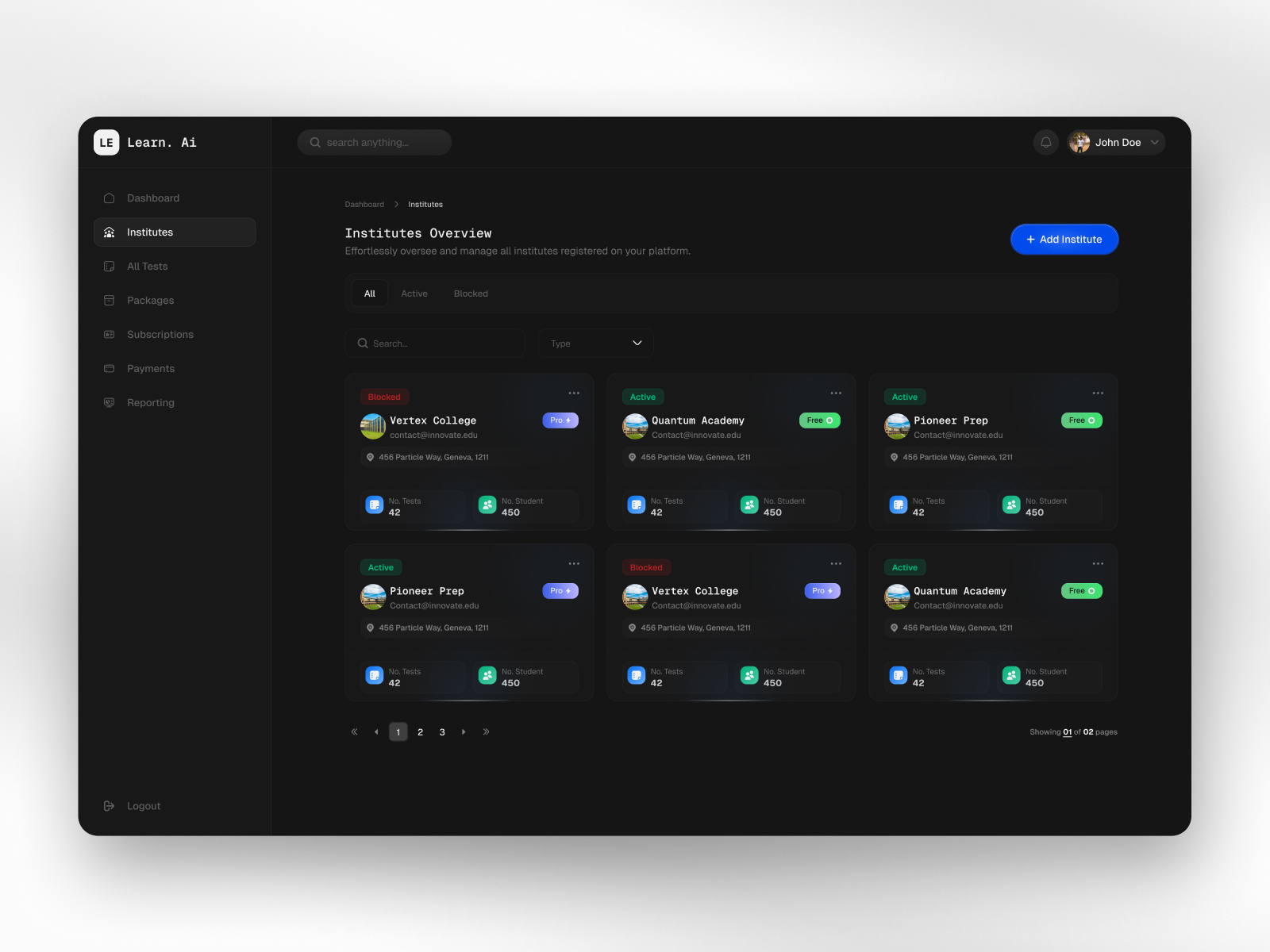 Learn AI Dashboard screenshot 2