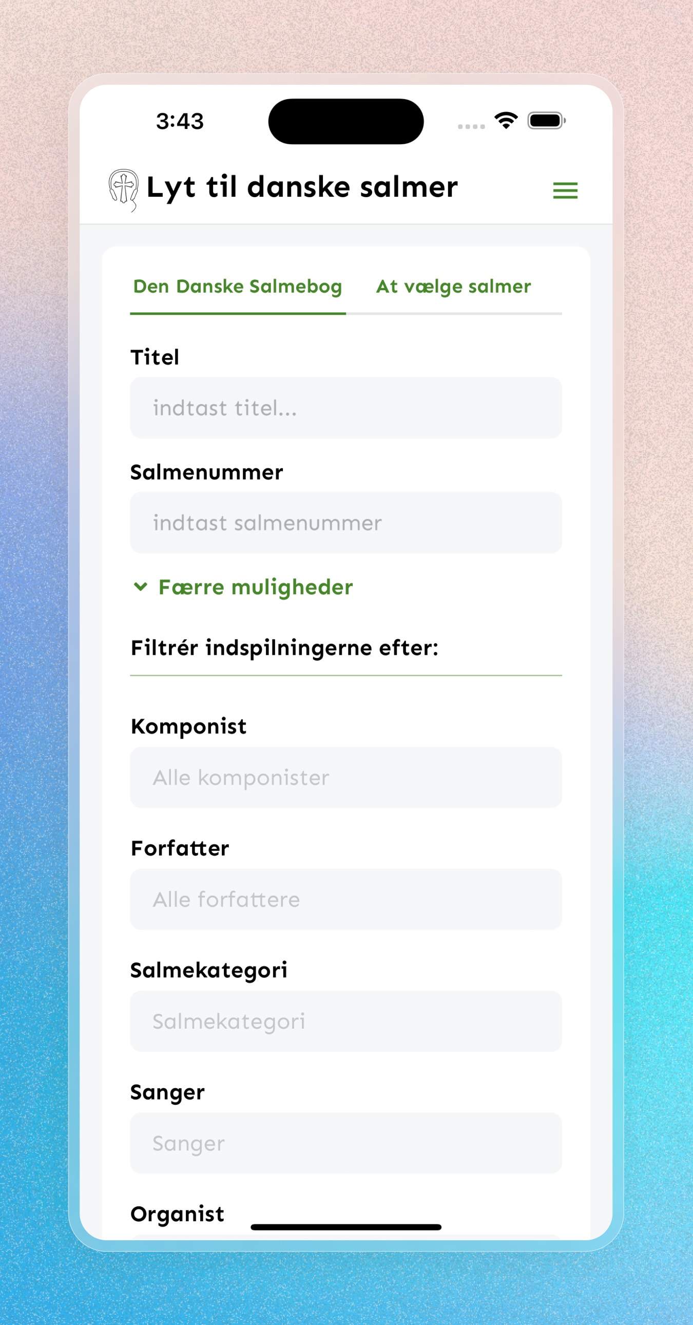 Lyt til Danske Salmer - Mobile Apps screenshot 3