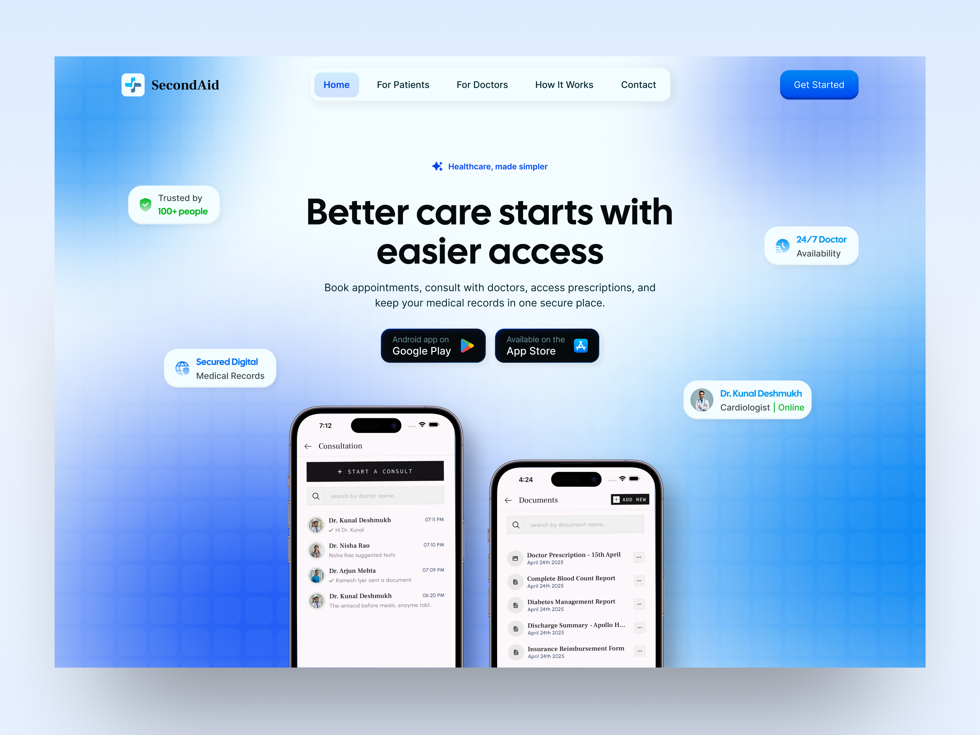 Second Aid Website screenshot 1
